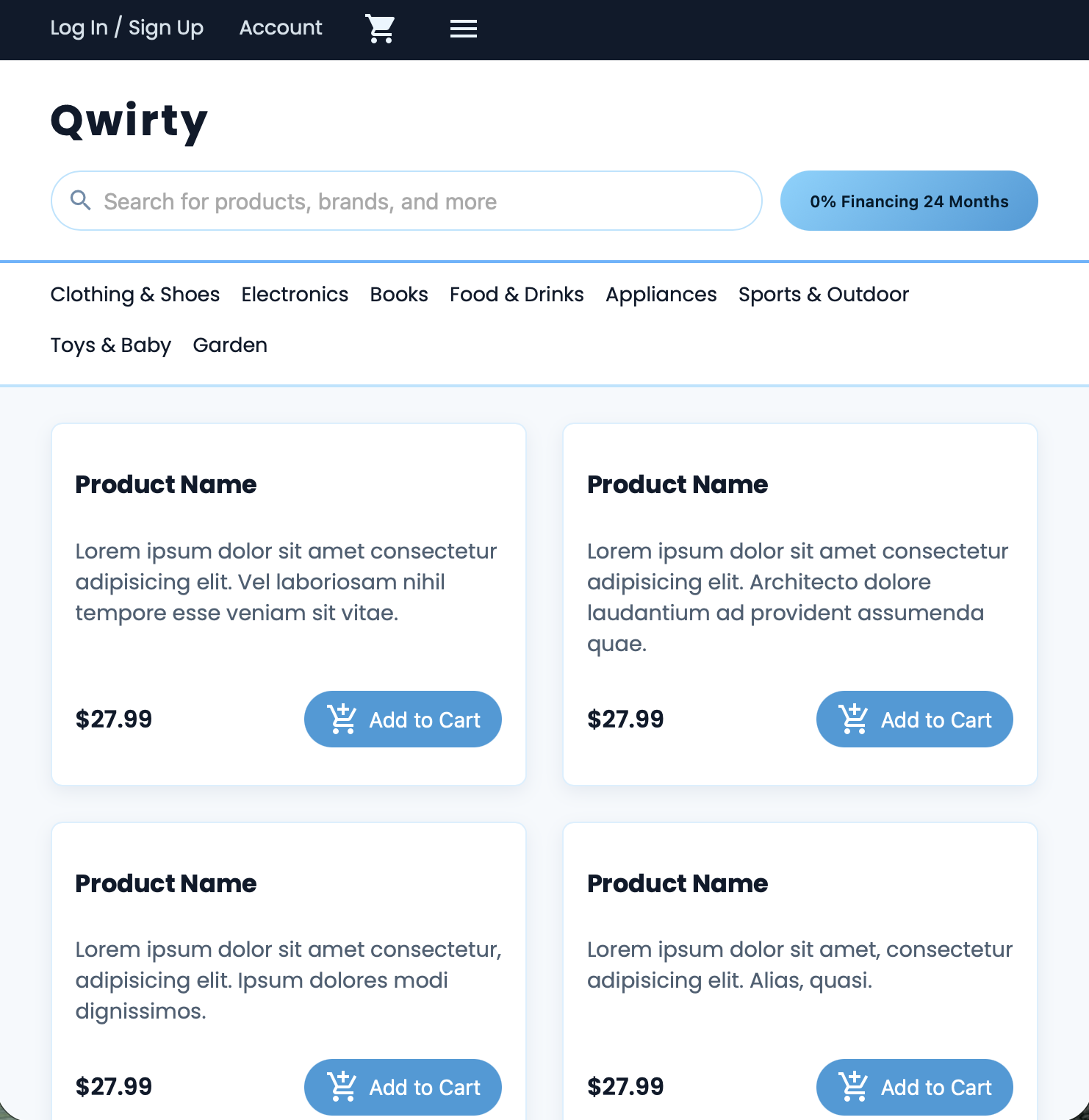 Online Store Website preview